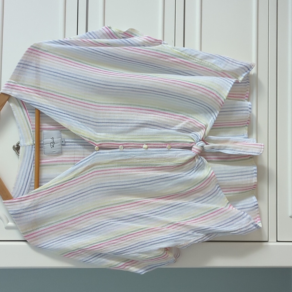 Rails Thea Button Up In Isla Stripe Short Sleeve … - image 2